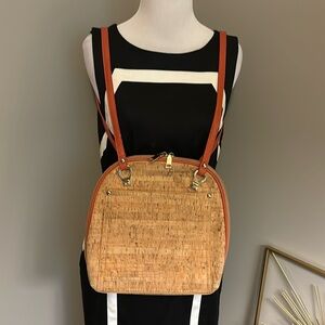 Miztique Daisy Cork Convertible Backpack “Rust” Orange Straps